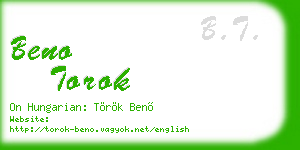 beno torok business card