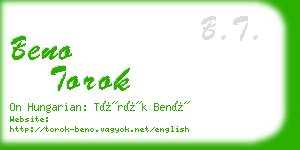 beno torok business card